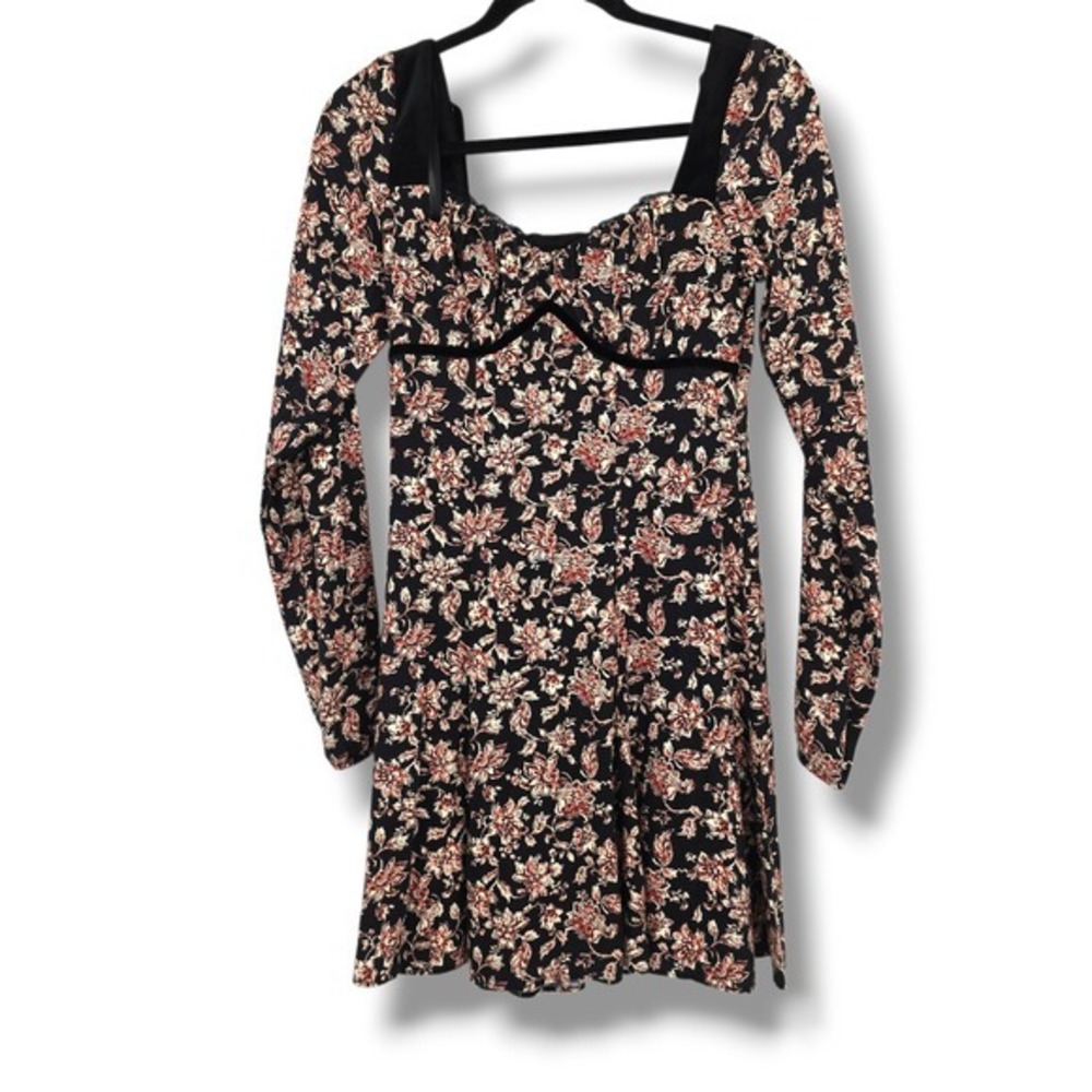 SO Goods for Life Floral Print Square Neck Long Sleeve Dress Women's Size‎ S
